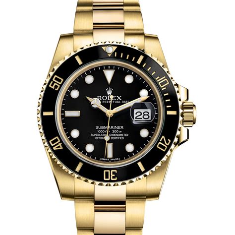 rolex gold watch black face|Rolex submariner gold and black.